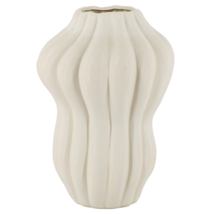 Aardewerk vaas Serra L off-white