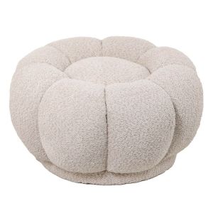 Hocker Poppy in bouclé zand