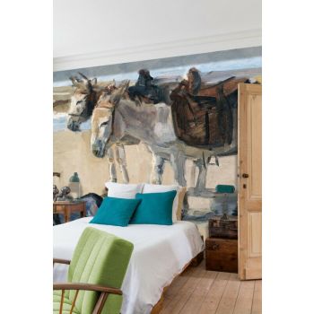 Fotobehang Two Donkeys on the Beach