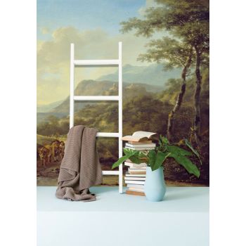 Fotobehang Italian landscape with travelers