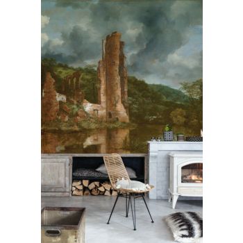 Fotobehang Landscape with the ruins of the castle of Egmond