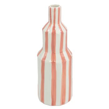 Aardewerk vaas stripe peach