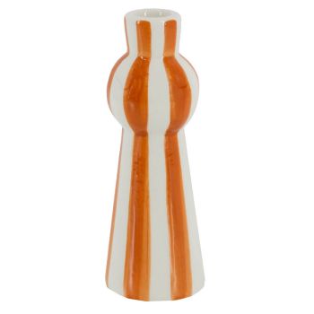 Vaas keramiek stripes oranje