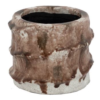 Aardewerk vaas lines pink large