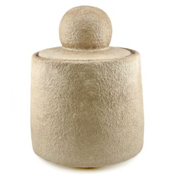 Aardewerk potje met deksel beige