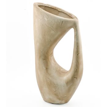 Aardewerk vaas organisch beige
