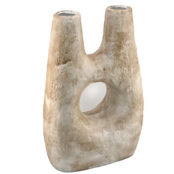 Aardewerk vaas organisch beige