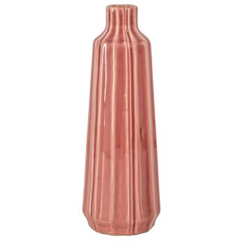 Aardewerk vaas stripes pink