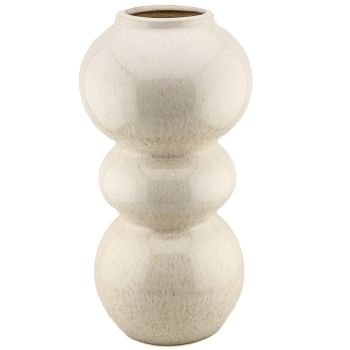 Aardewerk vaas bubbles beige