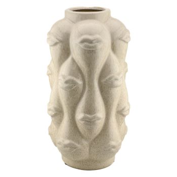 Aardewerk vaas lips beige