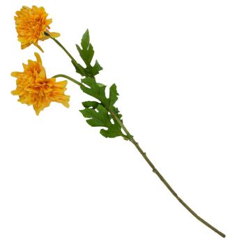 Kunstbloem chrysant geel