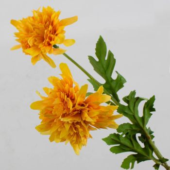 Kunstbloem chrysant geel