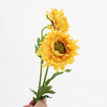 Kunstbloem chrysant geel