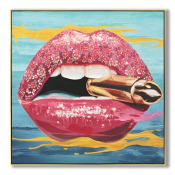 Schilderij lips bullet