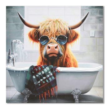 Schilderij schotse hooglander bad 