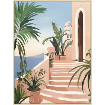 Schilderij canvas straat Mediterraans