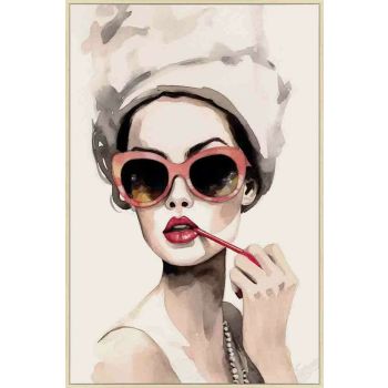 Schilderij vrouw lippenstift