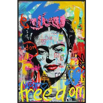 Schilderij high gloss popart Frida Kahlo 