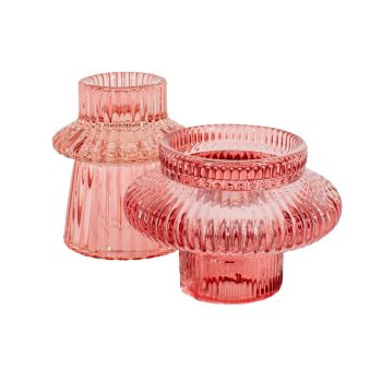 Kaarsenstandaard/waxinehouder roze