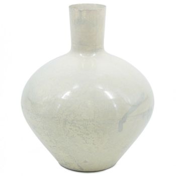 Vaas metaal white marble