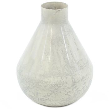 Vaas metaal white marble