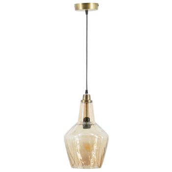 Hanglamp glas roest/goud