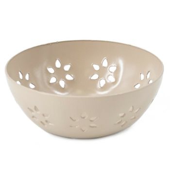 Schaaltje metaal bloemen zand