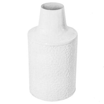Metalen vaas wit patroon