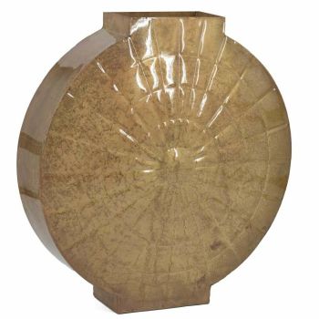 Metalen vaas rond peach 