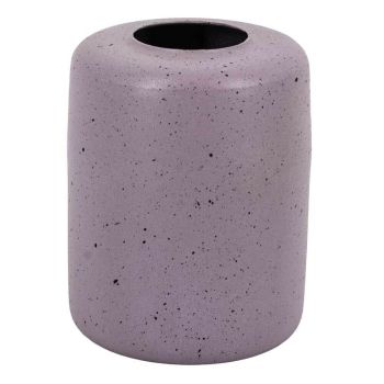 Metalen vaas lila dots 
