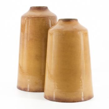 Metalen vaas mustard