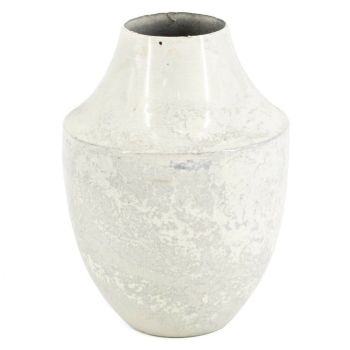 Metalen vaas wit