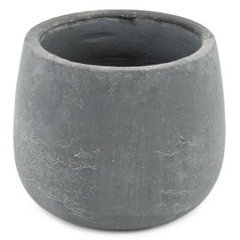 Aardewerk bloempot antraciet