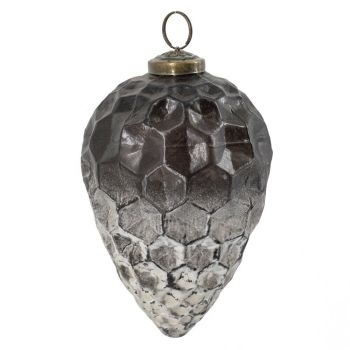 Glazen kerstbal ombre matt black