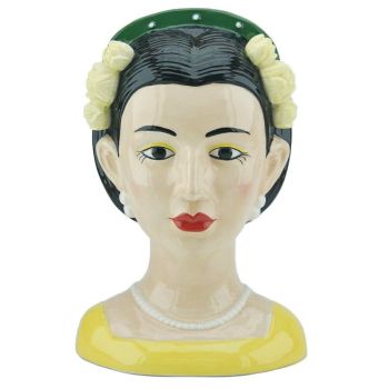 Vaas vrouw gezicht lotus