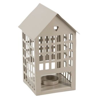 Metalen huisje waxinehouder sand