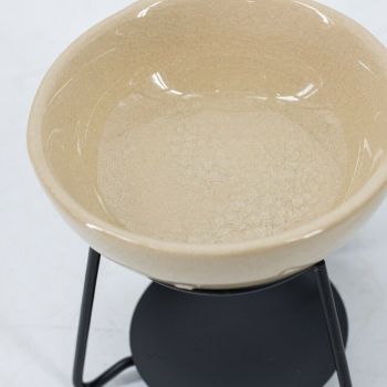 Geurbrander bowl keramiek beige