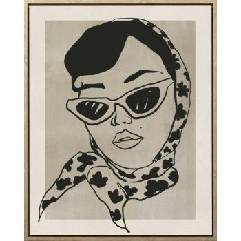 Schilderij retro vrouw