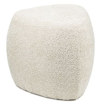 Poef organisch Jade in bouclé zand