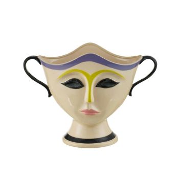 Aardewerk schaal gezicht