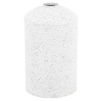 Metalen vaas white dots