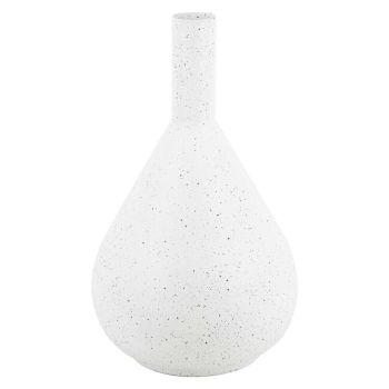 Metalen ornament vaas white dots