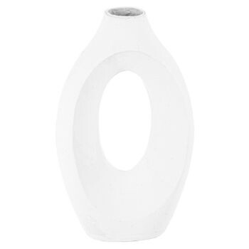 Vaas metaal donut wit