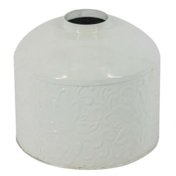 Metalen vaas wit patroon