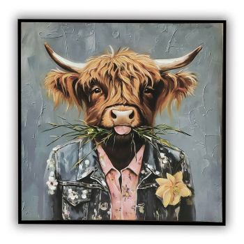 Schilderij 'Schotse hooglander gras'