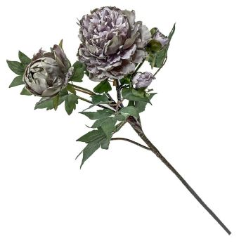 Kunstbloem pioen 63cm paars