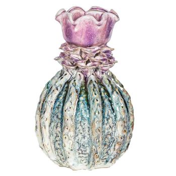 Aardewerk vaas flower unique pink