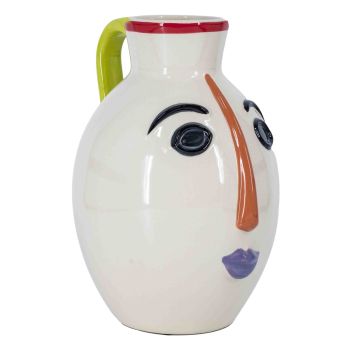 Aardewerk vaas gezicht