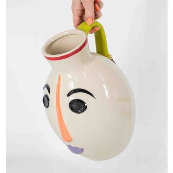 Aardewerk vaas gezicht