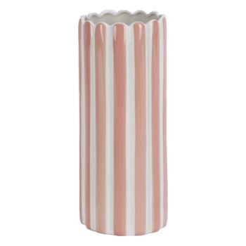 Aardewerk vaas stripe peach